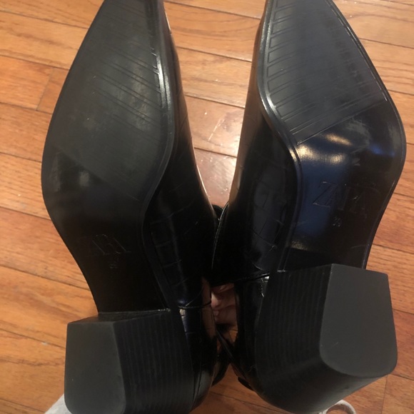 Zara Animal Embossed Croc Bootie Boot - Picture 8 of 11